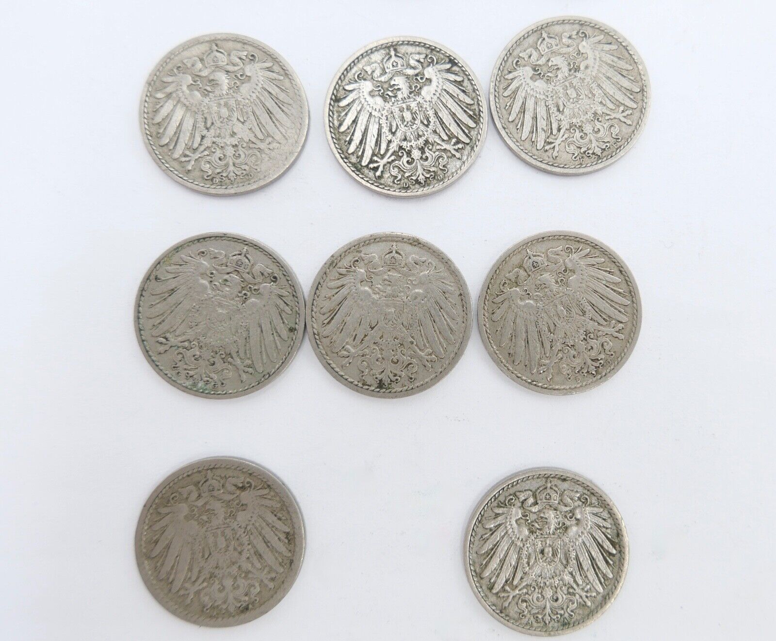 46x 5 Pfennig 1906 - 1914 A D F G großer Adler Jäger J.12 ss - stg - Antikhandel-Stuttgart