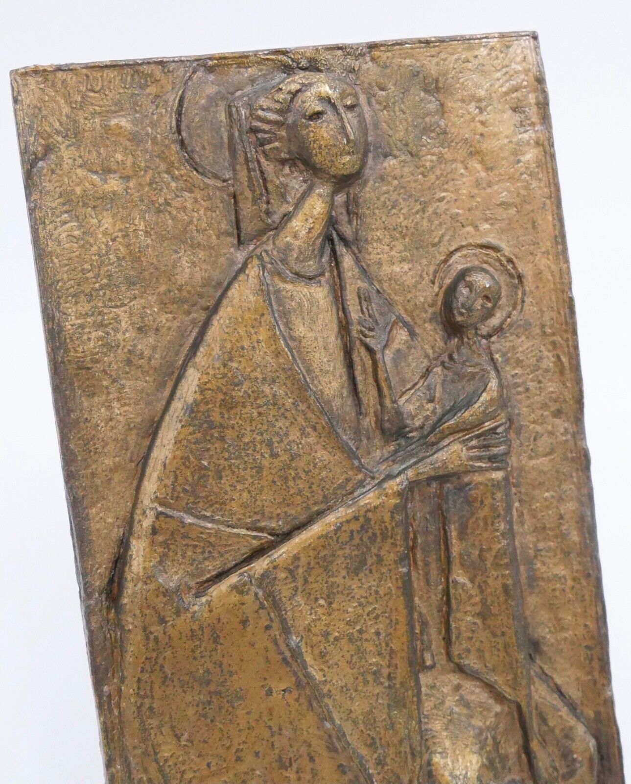 patiniert Madonna mit Kind Bronzeguss Prof. Erwin Huber / Graz 1929-2006 - Antikhandel-Stuttgart