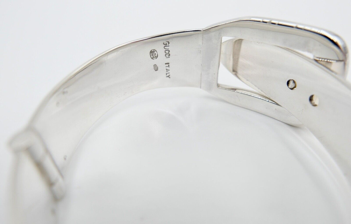 Vintage Gucci Armreif Spange Gürtel Emaille Enamel 800 Bracelet FI195 ITALY 1970 - Antikhandel-Stuttgart