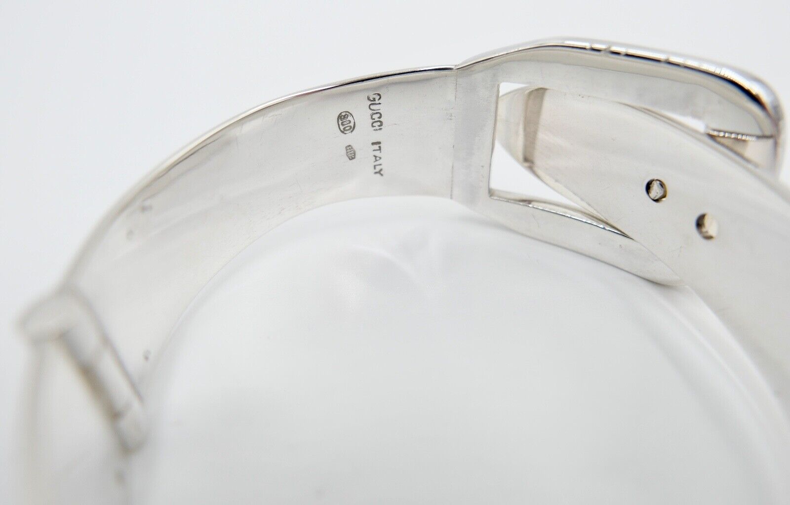 Vintage Gucci Armreif Spange Gürtel Emaille Enamel 800 Bracelet FI195 ITALY 1970 - Antikhandel-Stuttgart