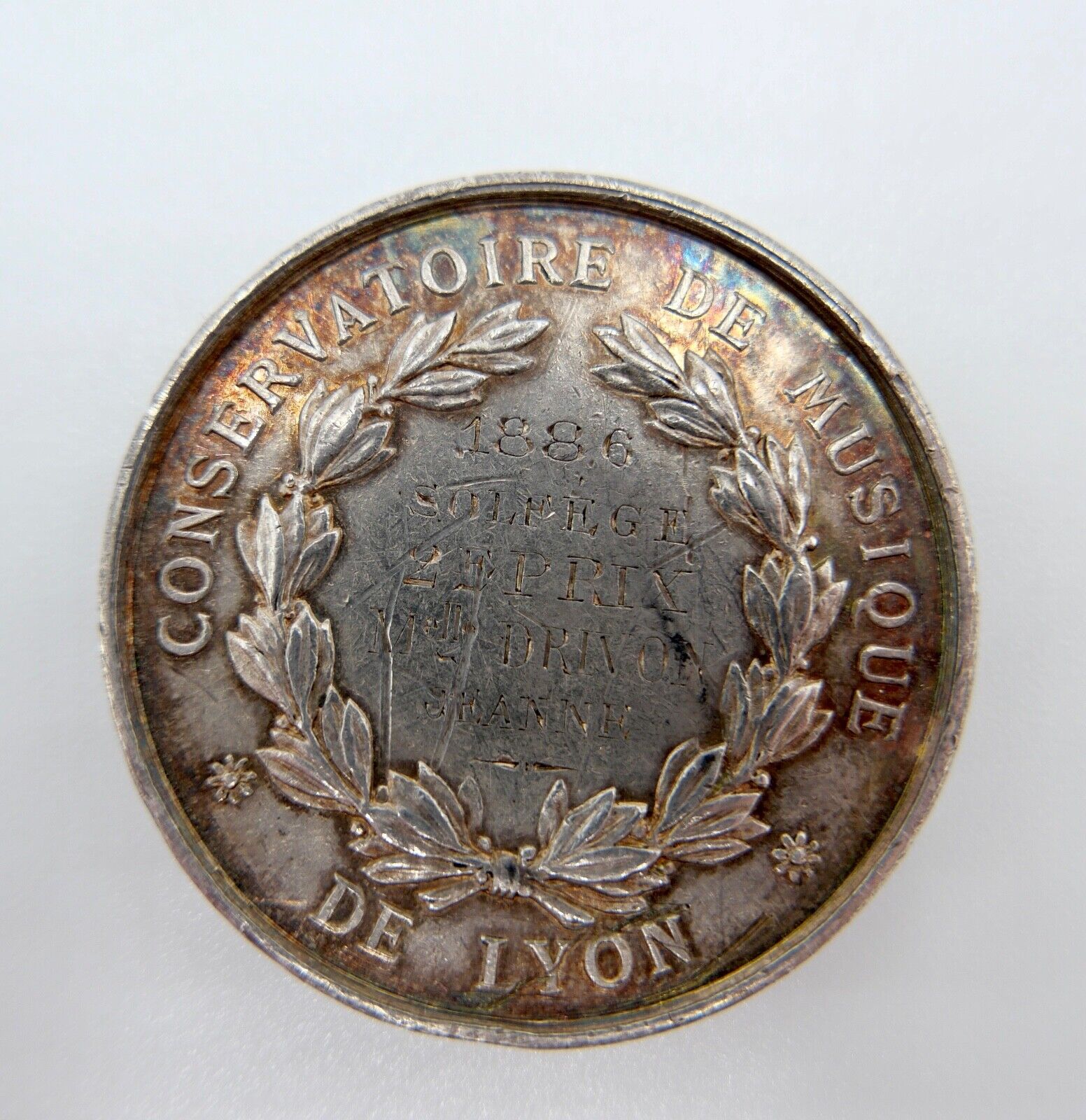Medaille " Conservatoire de Musique " 1886 " VILLE DE LYON " Drivons Silber PRIX - Antikhandel-Stuttgart