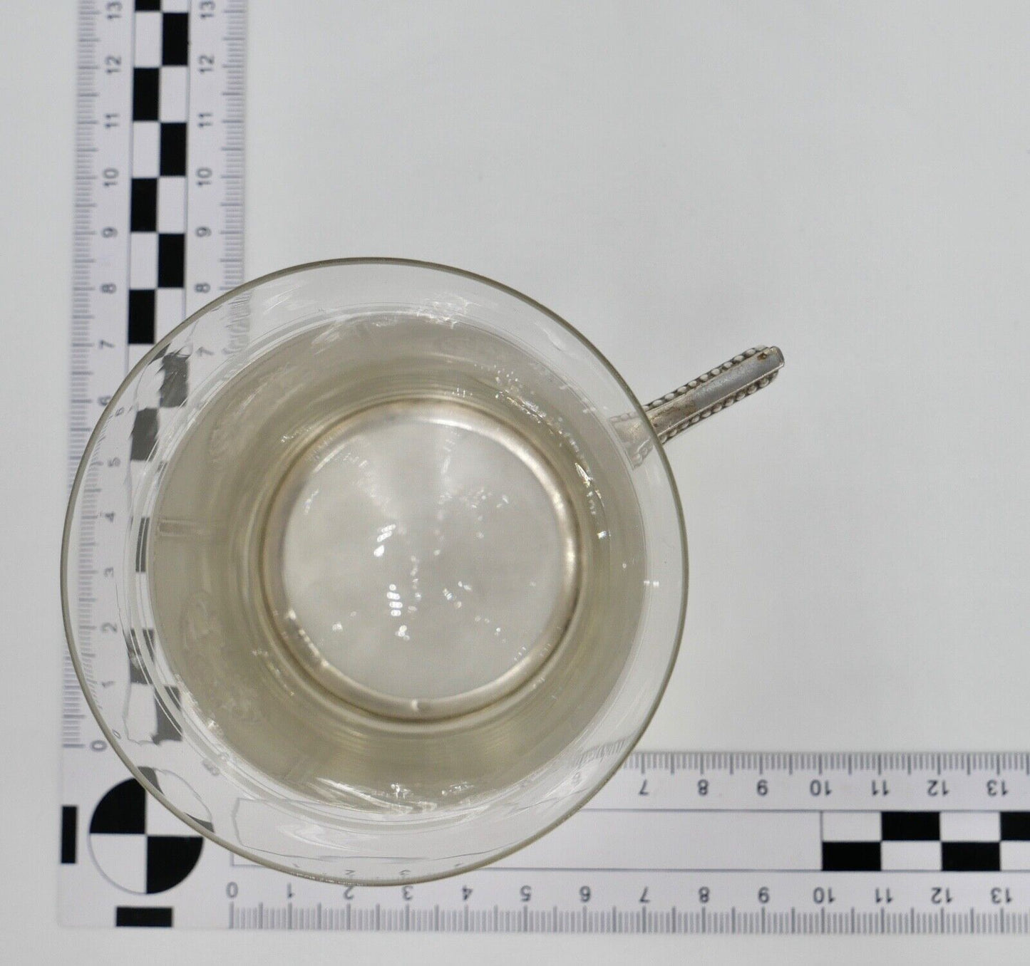 Antiker Jugendstil Teeglashalter mit Glaseinsatz Perlrand WMF um 1900 versilbert - Antikhandel-Stuttgart