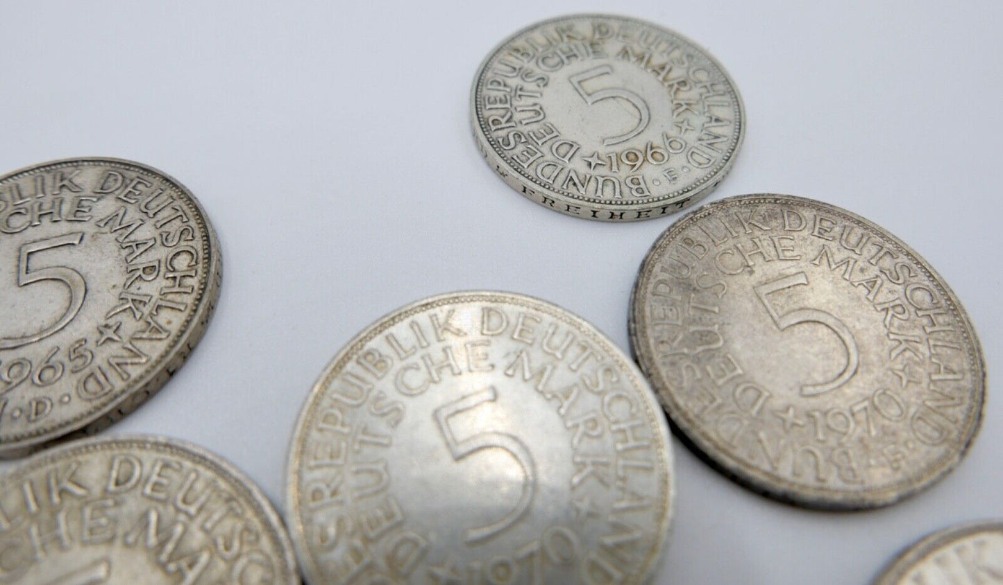 1951-1974 Konvolut LOT 34x 5 DM Silbermünzen J.387 Silberadler PP Heiermann - Antikhandel-Stuttgart