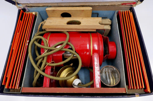 Laterna Magica GBN Gebrüder BING Nürnberg Karton 37 Glasbilder OVP 1910 Zubehör - Antikhandel-Stuttgart