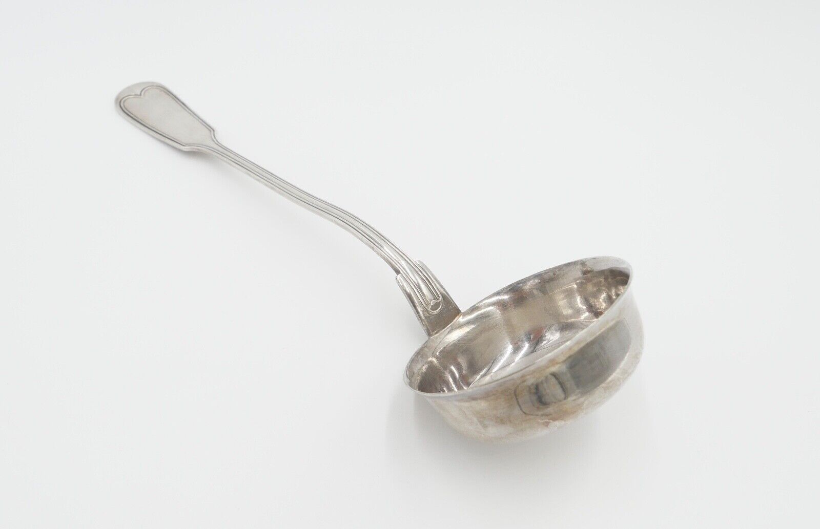OKA 60 Suppenschöpfer Suppenkelle 60 versilbert Augsburger Faden - Antikhandel-Stuttgart