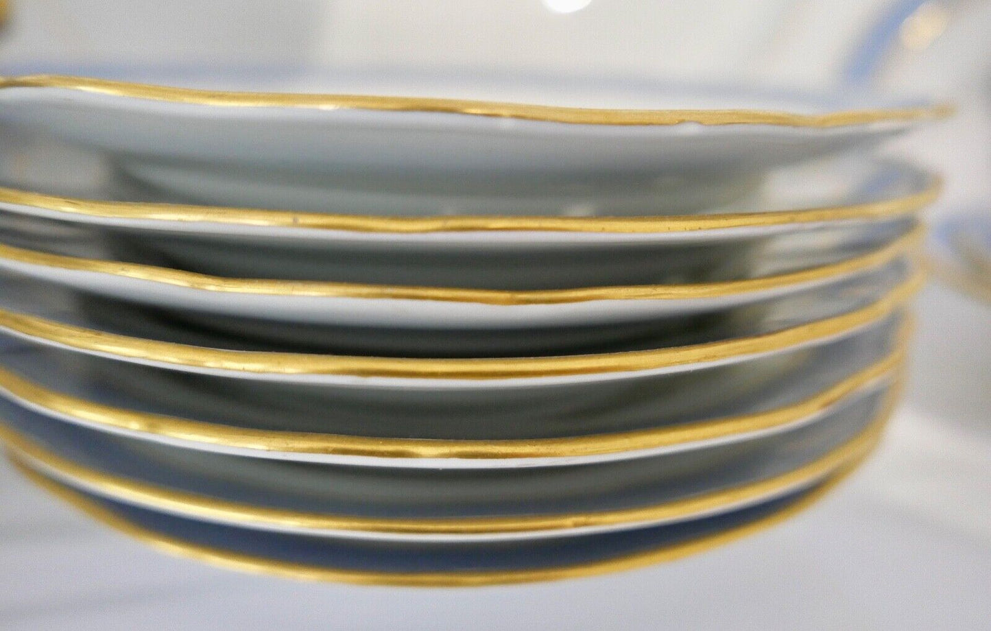 Knaufzeit seltenes Meissen Speiseservice Weiß Blau Gold Putto XXL Platte 1.Wahl - Antikhandel-Stuttgart