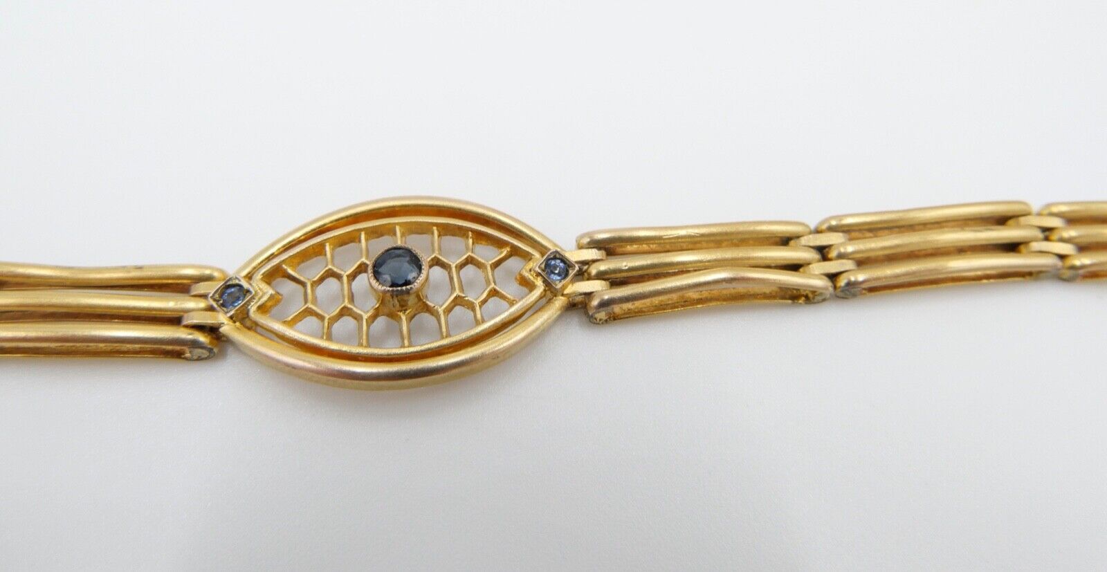 um 1900 Armband Tip Top Union AD Andreas Daub Glasstein 8,5 gr hart vergoldet - Antikhandel-Stuttgart