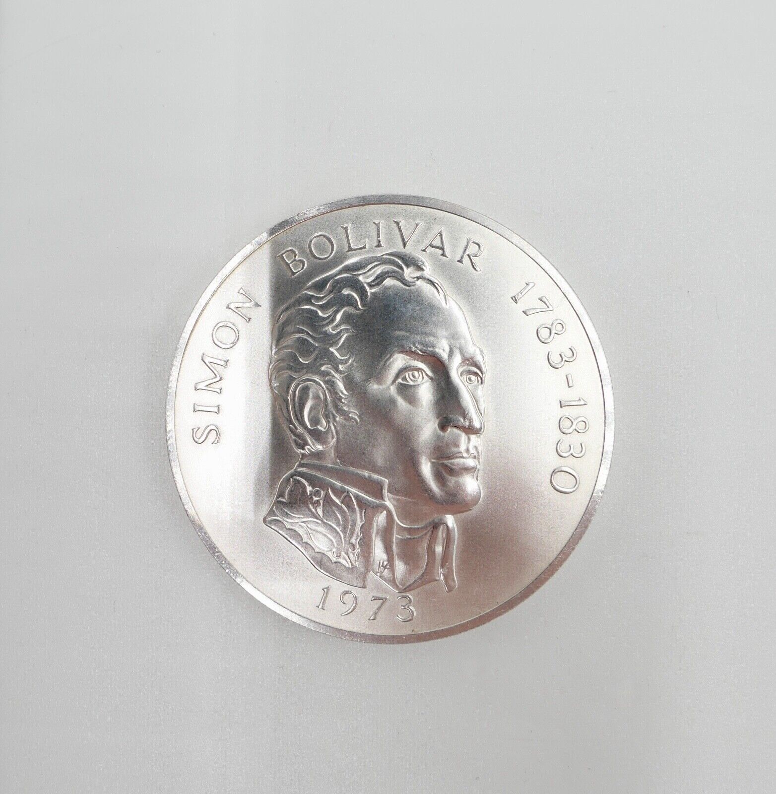 20 Balboas Republic Panama 1973 Simon Bolivar 129,59 Gramm 925 Silber XXL - Antikhandel-Stuttgart