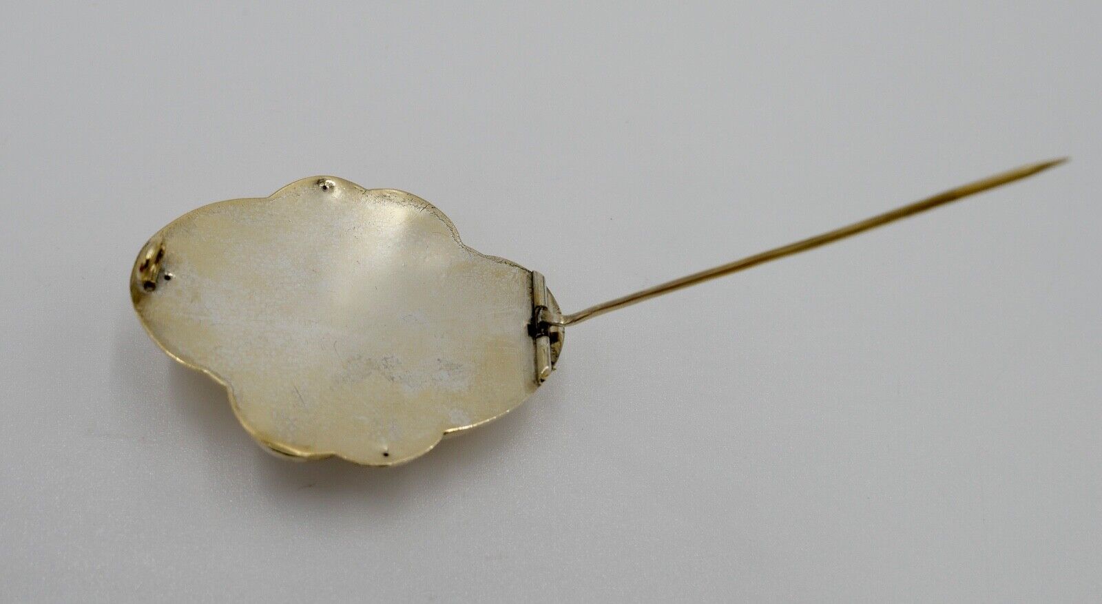 Antike Florale Biedermeier Barrock Brosche Silber / Vergoldet Ø 43x35 mm - Antikhandel-Stuttgart