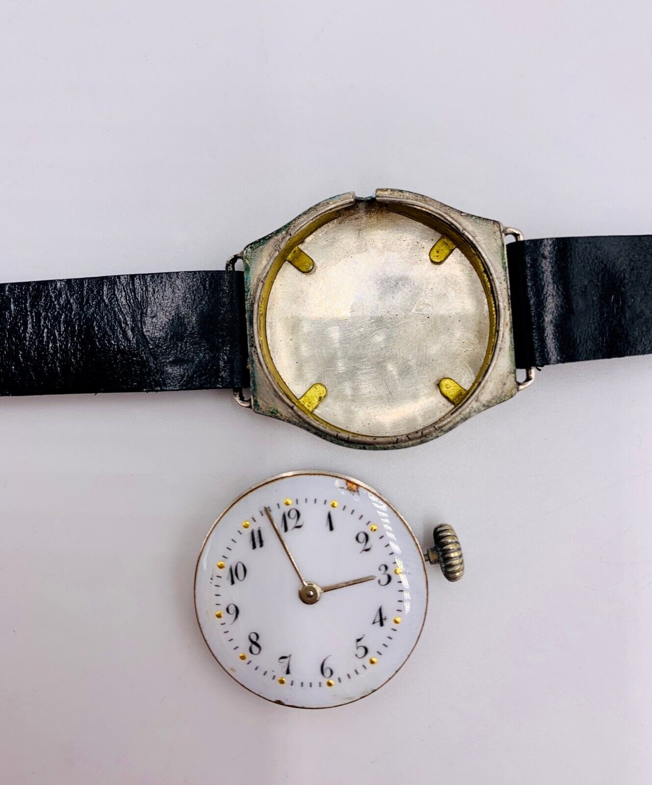 1960er Handaufzug Damen 800 Silber Uhr HG Cal. Alpina 590R Porzellan Zifferblatt - Antikhandel-Stuttgart