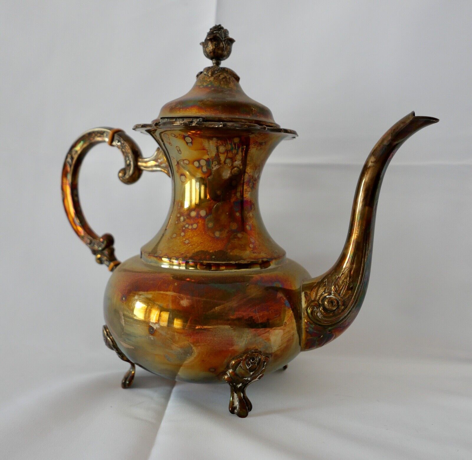 Große Eugen Ferner 1967 EPNS Cafe Tee Kaffee Kanne Tea silver Plated Ø 29 cm Big - Antikhandel-Stuttgart