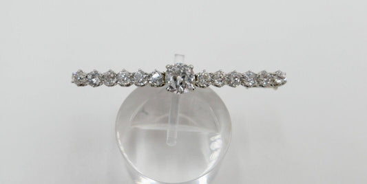 750 18K Weißgold Stabbrosche Brosche mit 13 Diamanten 44 mm Altschliff 2,17 Ctw - Antikhandel-Stuttgart