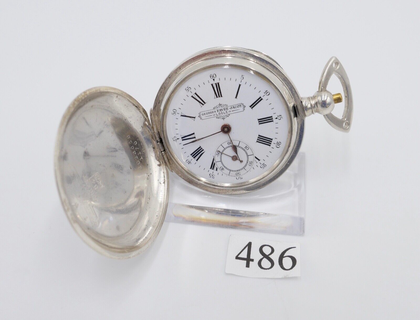 Georges FAVRE JACOT Locle SAVONETTE Taschenuhr Silber 875 - Antikhandel-Stuttgart