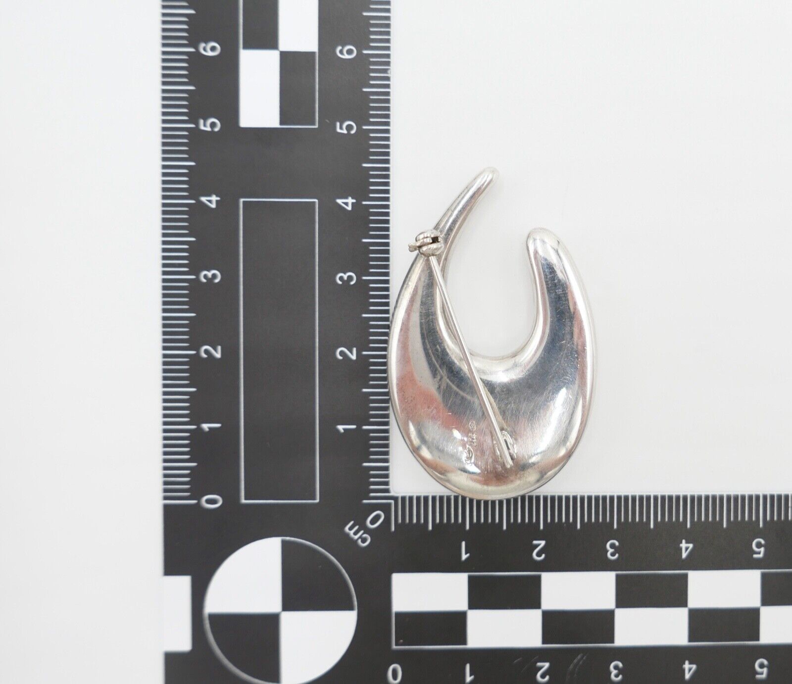 Alte DESIGNER Brosche QUINN 925 Silber 44 mm FS Franz Scheuerle - Antikhandel-Stuttgart