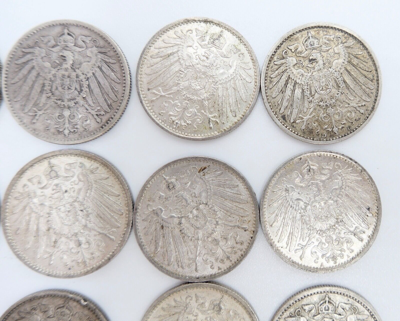 14x 1 Mark Kaiserreich 1903-1915 Jäger J.17 VZ-STG Vorzüglich - Stempelglanz - Antikhandel-Stuttgart