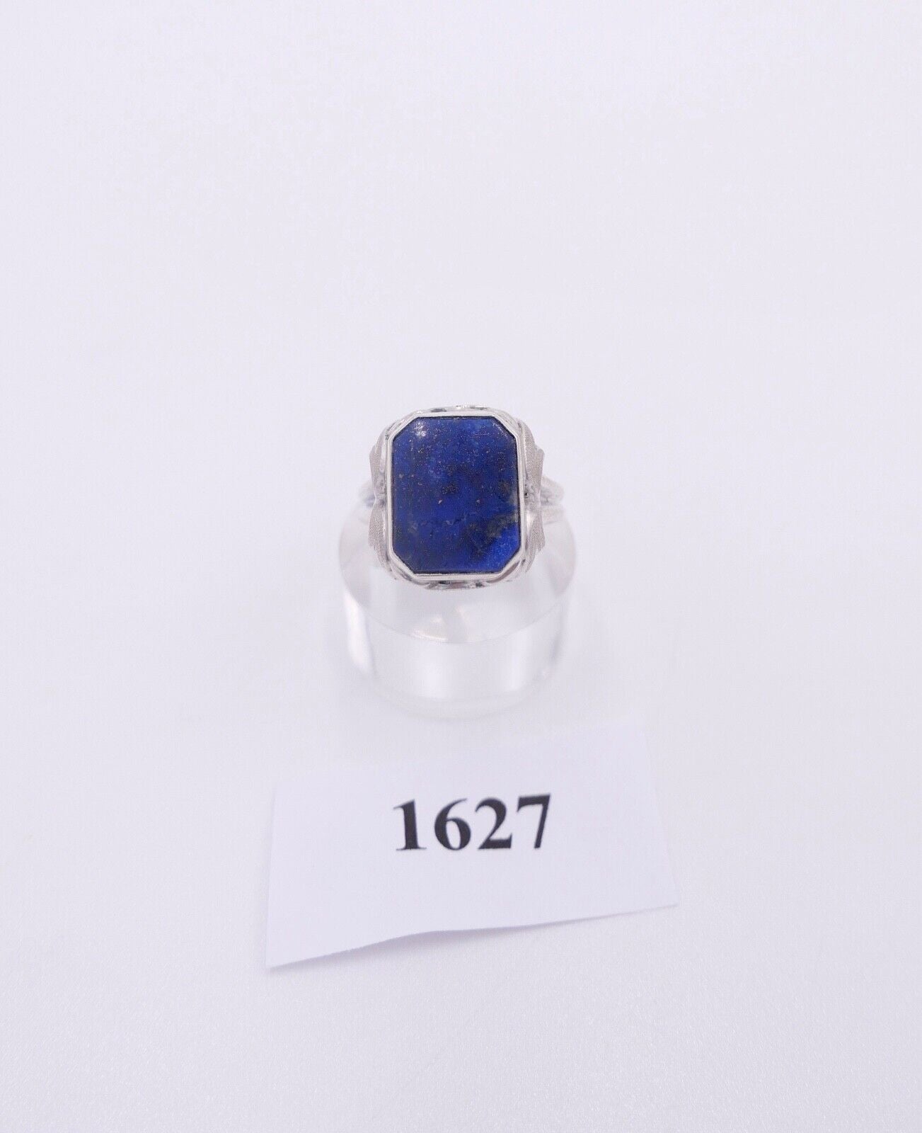 Massiver JUGENDSTIL Herren Damen Ring 835 Silber Gr. 54 Lapislazuli Lapis blau - Antikhandel-Stuttgart