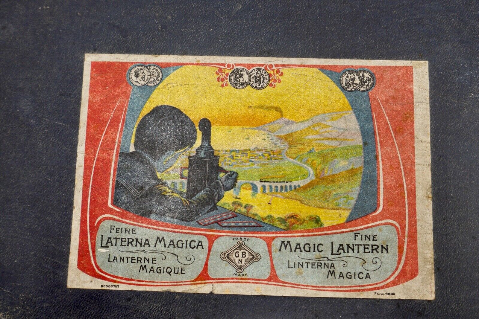 Laterna Magica GBN Gebrüder BING Nürnberg Karton 37 Glasbilder OVP 1910 Zubehör - Antikhandel-Stuttgart