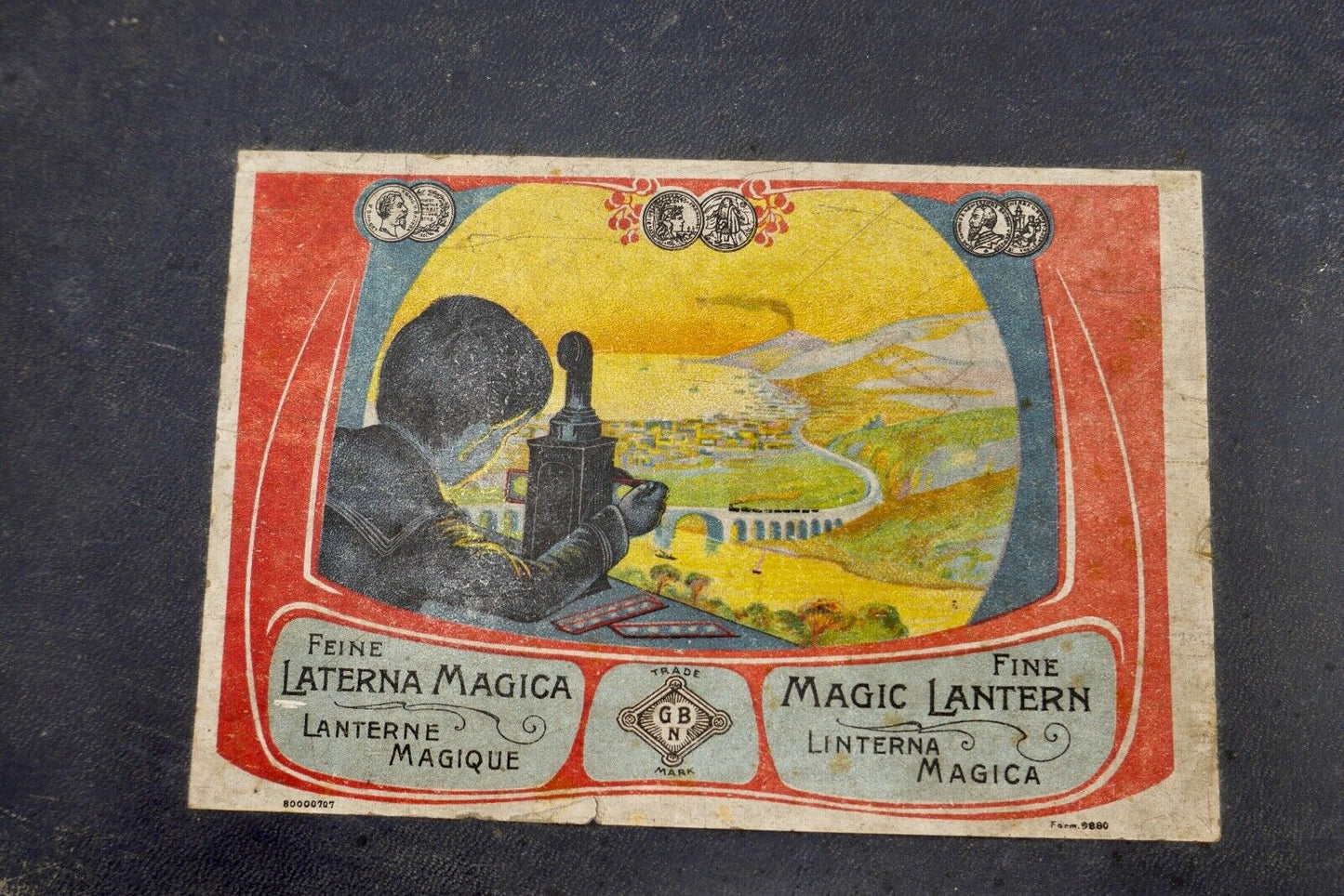 Laterna Magica GBN Gebrüder BING Nürnberg Karton 37 Glasbilder OVP 1910 Zubehör - Antikhandel-Stuttgart