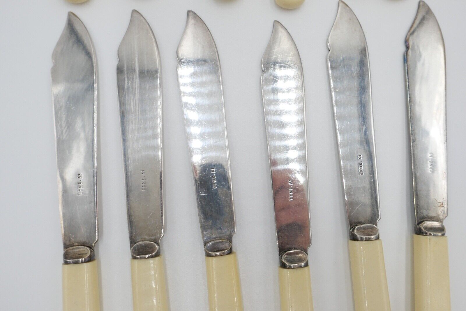 12 Teile E.P.N.S. Besteck 30er / 40er Jahre vintage Gabel Fischmesser - Antikhandel-Stuttgart