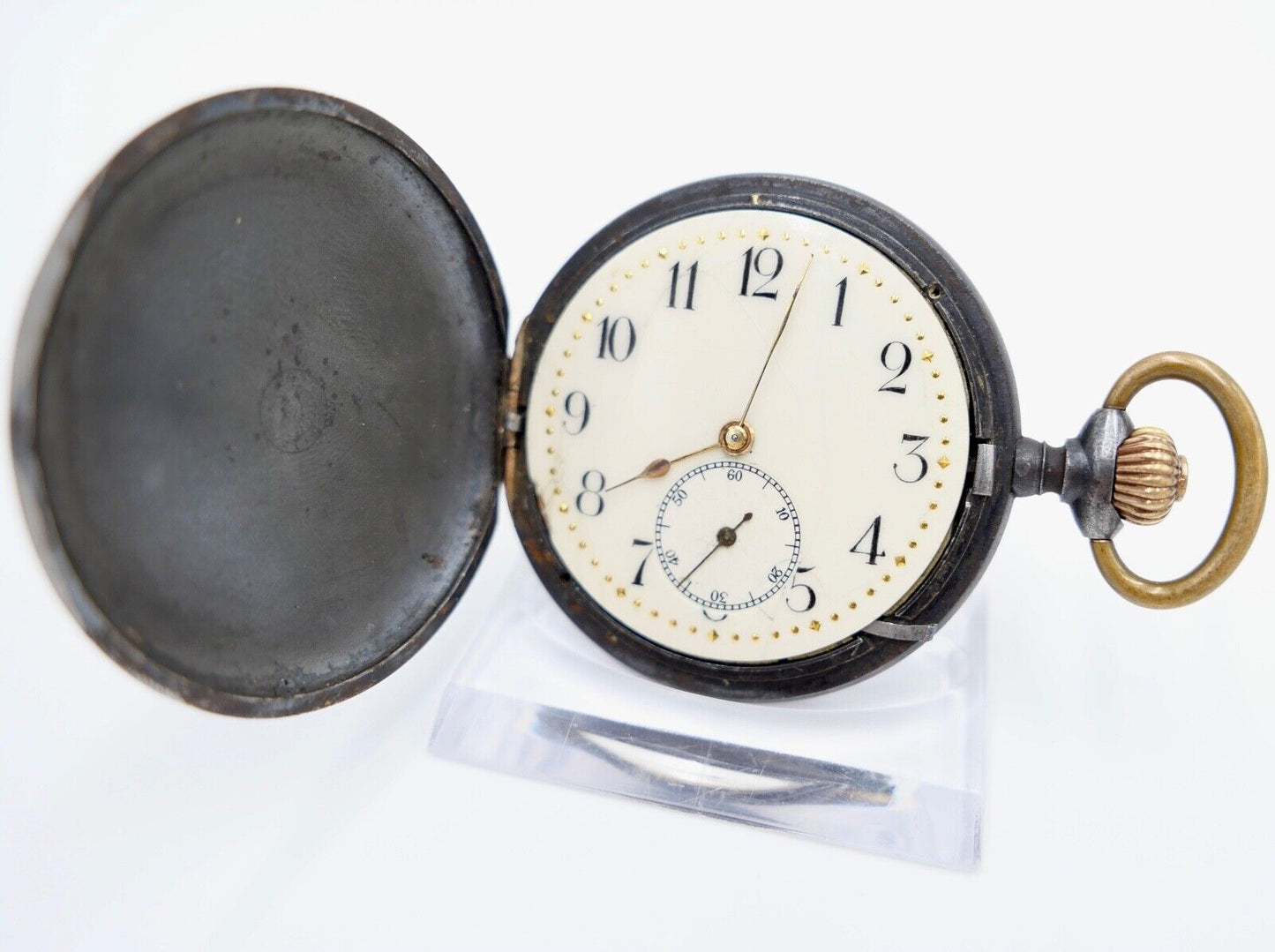 Antike Taschenuhr TAVANNES Ø 48 mm Emaille Zifferblatt - Antikhandel-Stuttgart