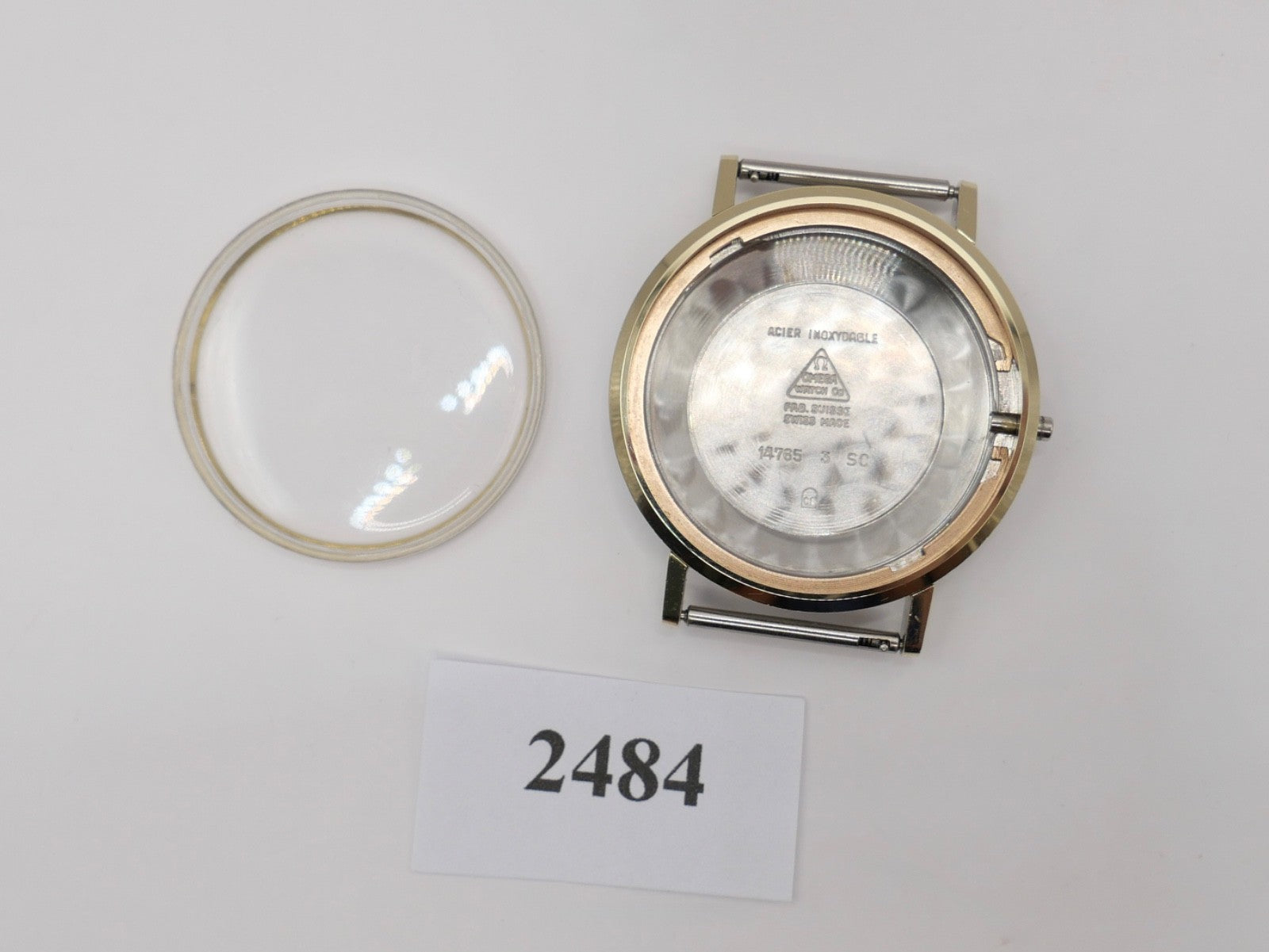 Omega Seamaster 14765 3 SC Gehäuse & Glas Ø 34mm Vergoldet Edelstahl