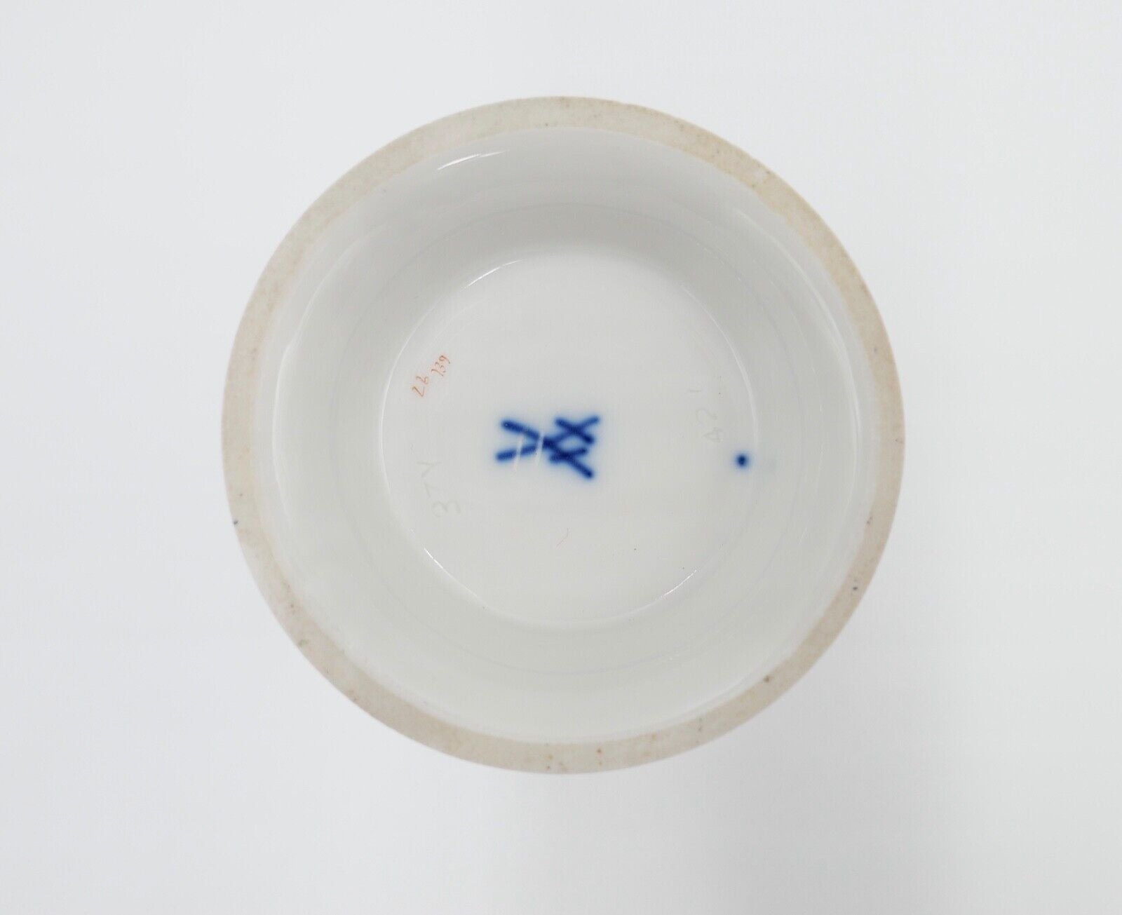 50er Meissen Nr. 37Y Streublümchen Porzellan Vase Füße 2. Wahl Goldrand Dekor - Antikhandel-Stuttgart