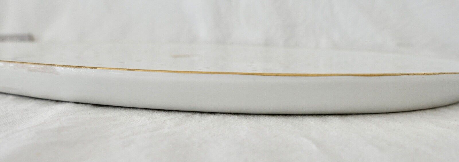 Seltene Meissen Loch Platte Tablett Weiß mit Goldrand 42x27 cm Knaufzeit 1. Wahl - Antikhandel-Stuttgart