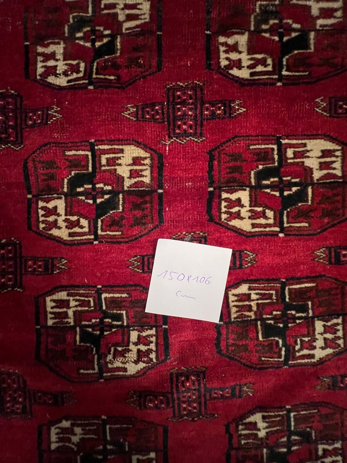 Afghan Bukhara Turkmen alter Orientteppich Perserteppich old carpet 150x106 cm