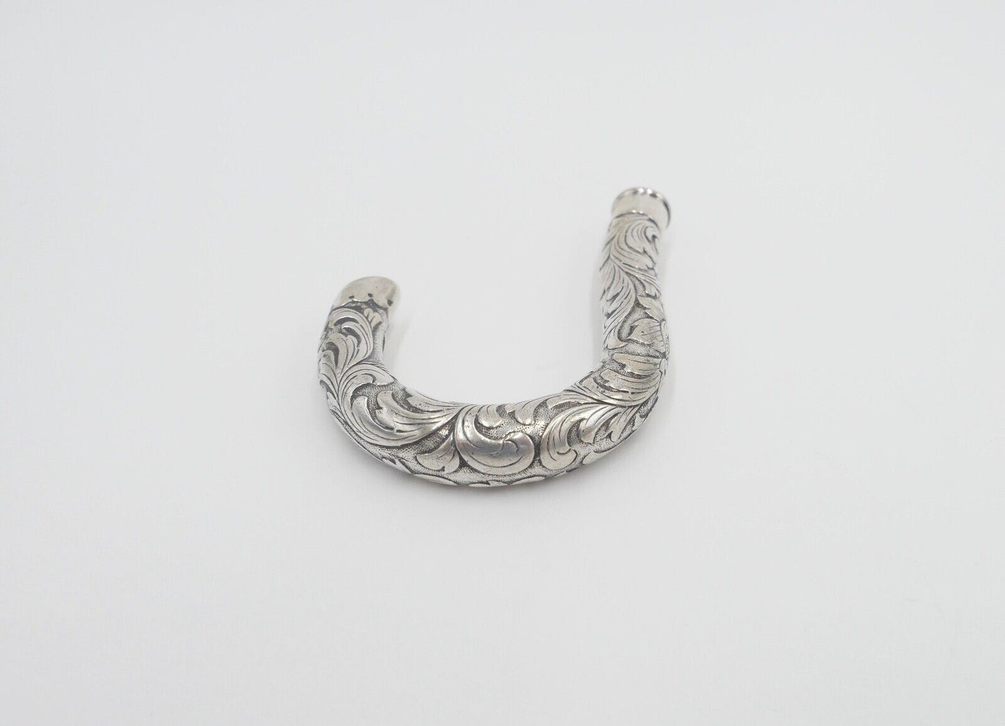 um 1900 Jugendstil Flanierstock Griff 800 Silber Monogramm JW mit Meistermarke - Antikhandel-Stuttgart