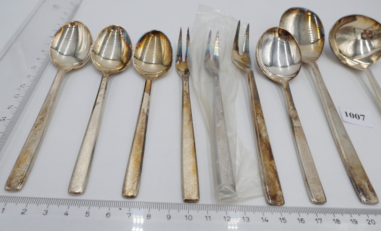 - NEU - 9 Teile BSF DERBY 90er Silber Kaffeelöffel Dessertlöffel Serviergabel - Antikhandel-Stuttgart