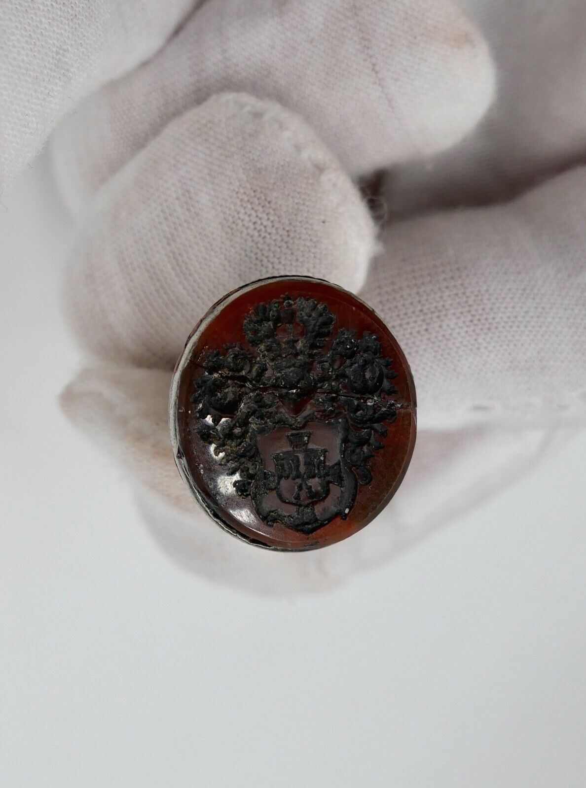Antike Petschaft Siegel Wappen um 1800 Karneol Silber Adlig 18.-19. Jh - Antikhandel-Stuttgart