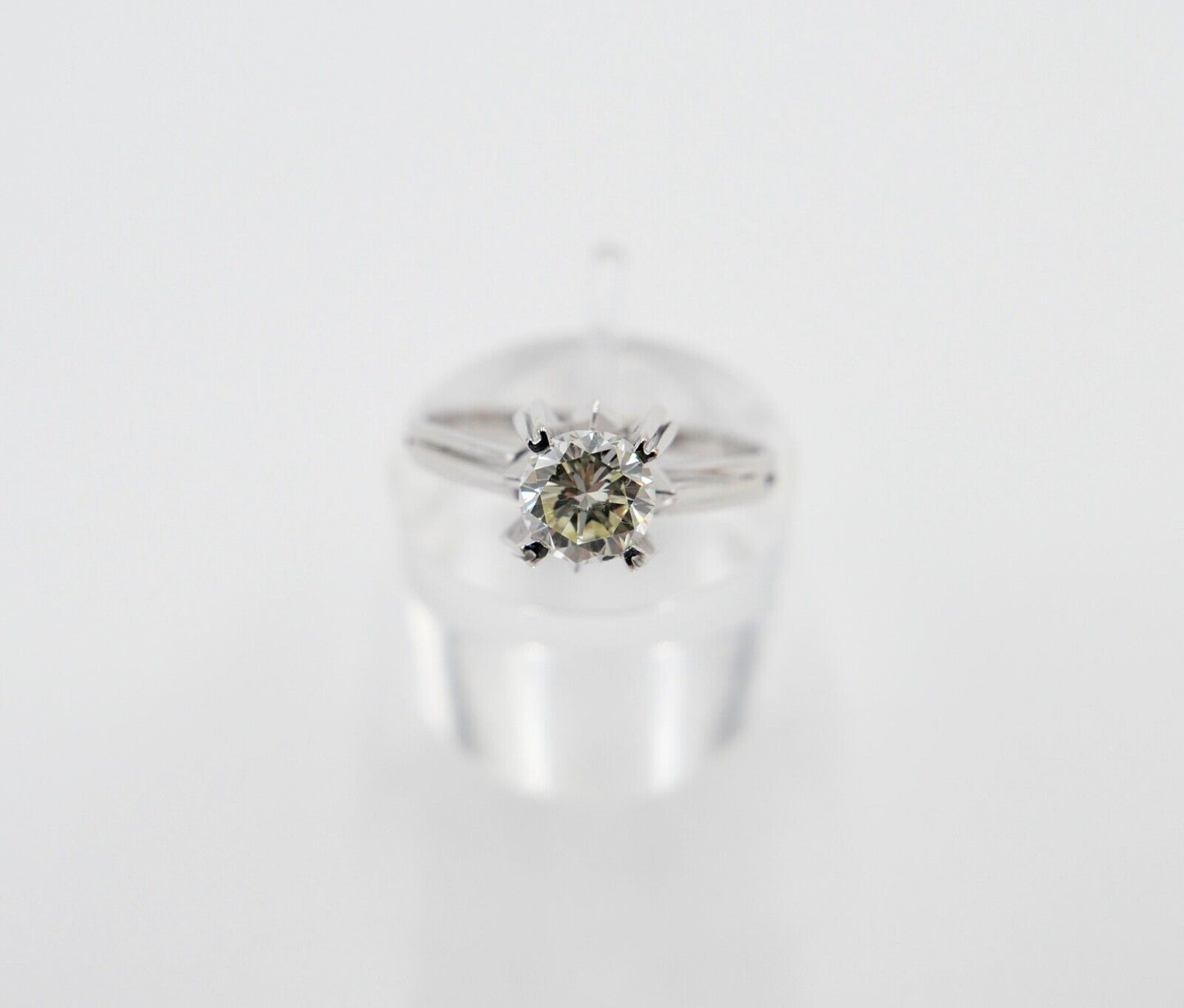 Alter Solitär Weißgold Ring 585 14K mit Brillant 0,61 Ct Gr.56 VVS - Antikhandel-Stuttgart