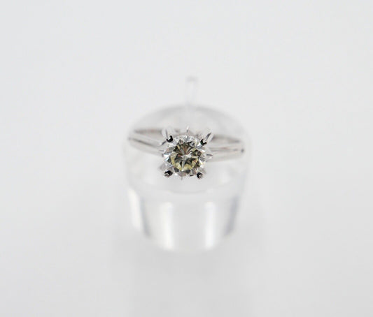 Alter Solitär Weißgold Ring 585 14K mit Brillant 0,61 Ct Gr.56 VVS - Antikhandel-Stuttgart