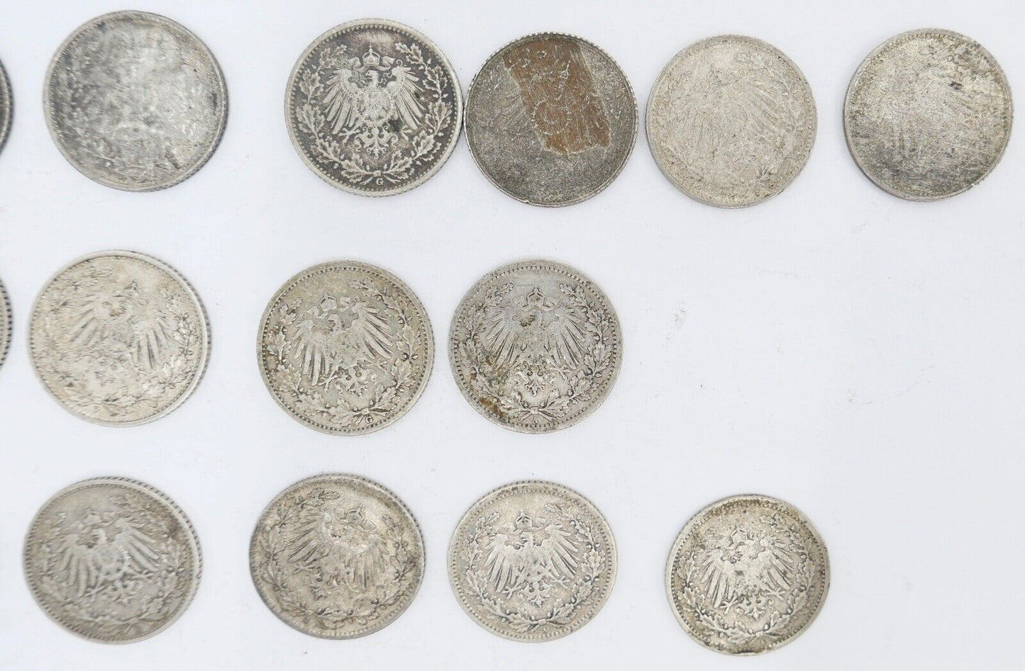 18x 1/2 Mark Jäger 16 / J.16 Silber 1905-1918 ss-stg sehr schön - Stempelglanz - Antikhandel-Stuttgart
