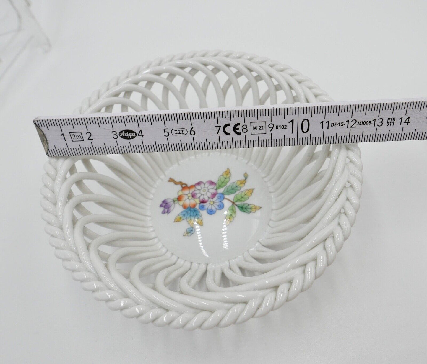 Herend Hungary Porzellan " Durchbruchschale " handbemalt kleines Körbchen 7371 - Antikhandel-Stuttgart