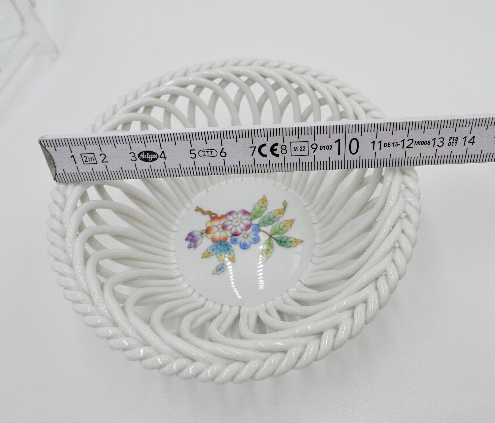 Herend Hungary Porzellan " Durchbruchschale " handbemalt kleines Körbchen 7371 - Antikhandel-Stuttgart