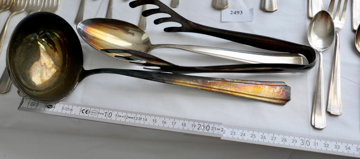 80 Teile WMF 1900 Hammerschlag 90er versilbert Gabel Messer Löffel