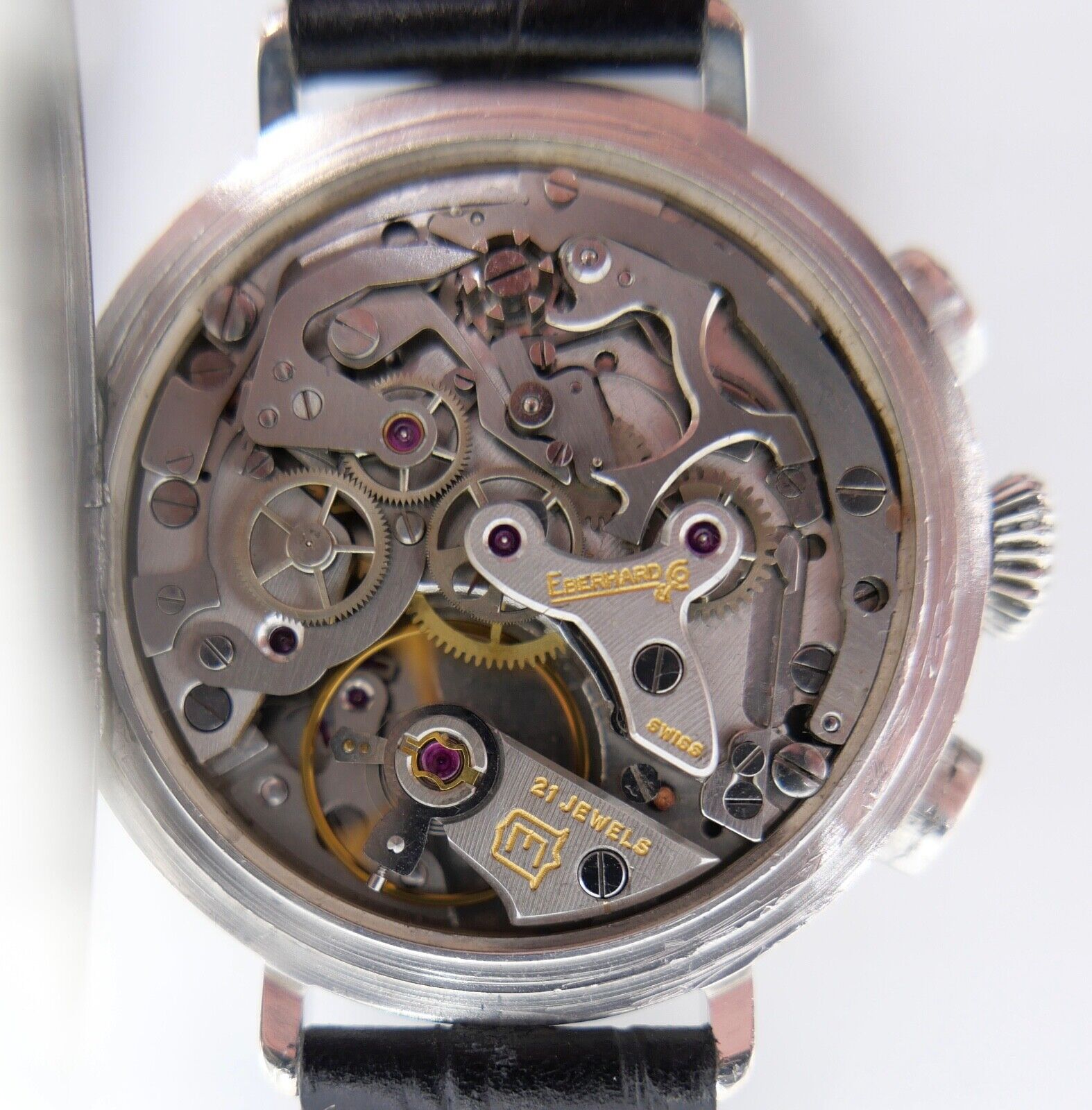 Vintage Eberhard & Co Chronograph 310-8 31008 cal. 14 inkl. Papiere 925 Silber - Antikhandel-Stuttgart