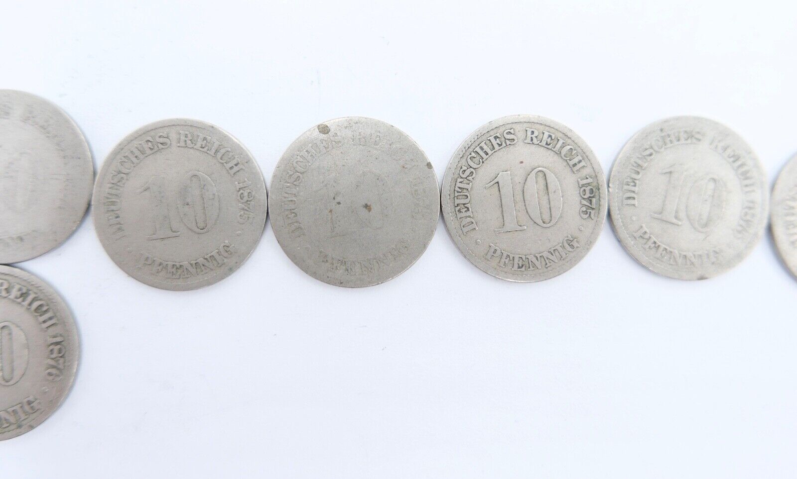 10x 10 Reichspfennig 1873 1875 1876 1888 Jäger J.4 s-ss - Antikhandel-Stuttgart