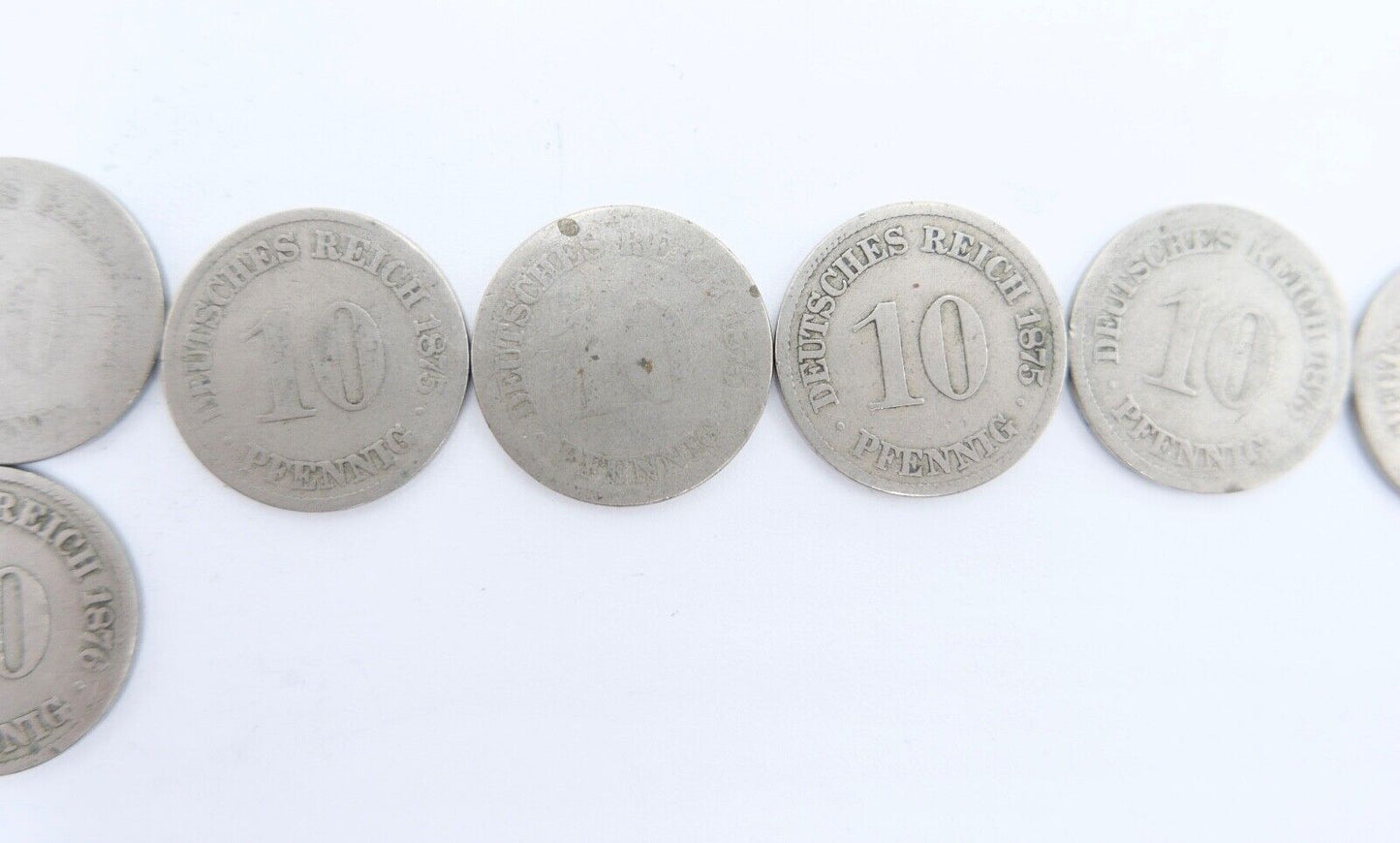 10x 10 Reichspfennig 1873 1875 1876 1888 Jäger J.4 s-ss - Antikhandel-Stuttgart
