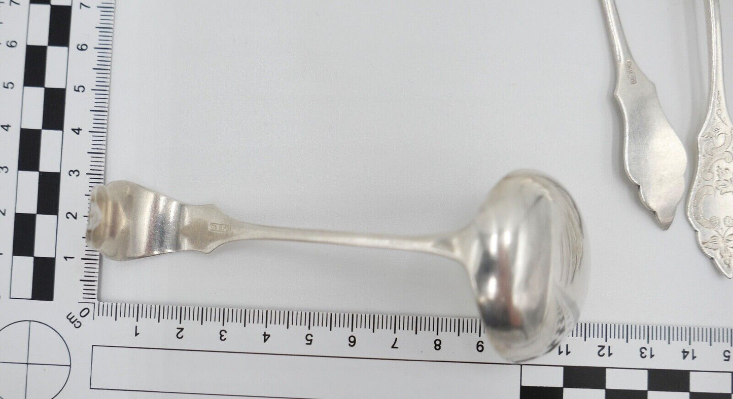 6 Tlg. OKB OTTO KROPP Besteck Ostfriesenmuster 90er Silber versilbert - Antikhandel-Stuttgart