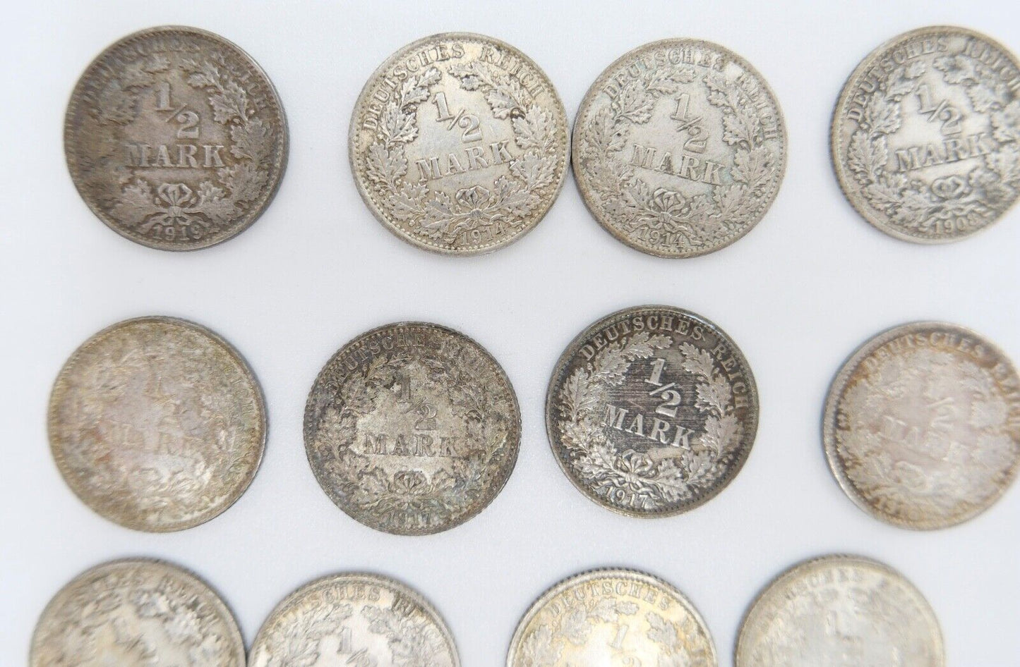 39x 1/2 Mark Jäger 16 / J.16 Silber 1905-1919 ss-stg sehr schön - Stempelglanz - Antikhandel-Stuttgart