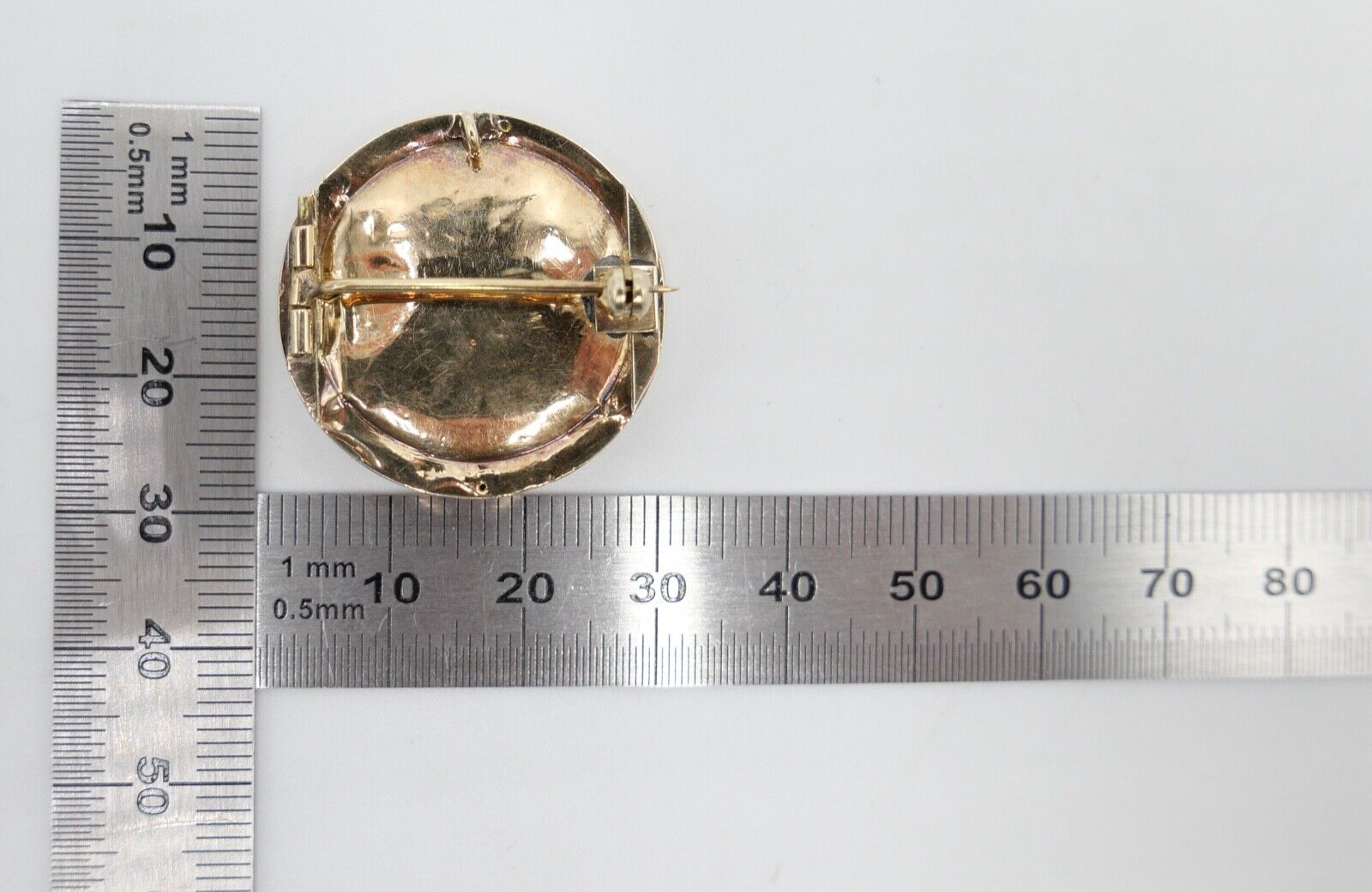 BIEDERMEIER um 1860 antike florale Brosche Schaumgold Saatperle ONYX - Antikhandel-Stuttgart