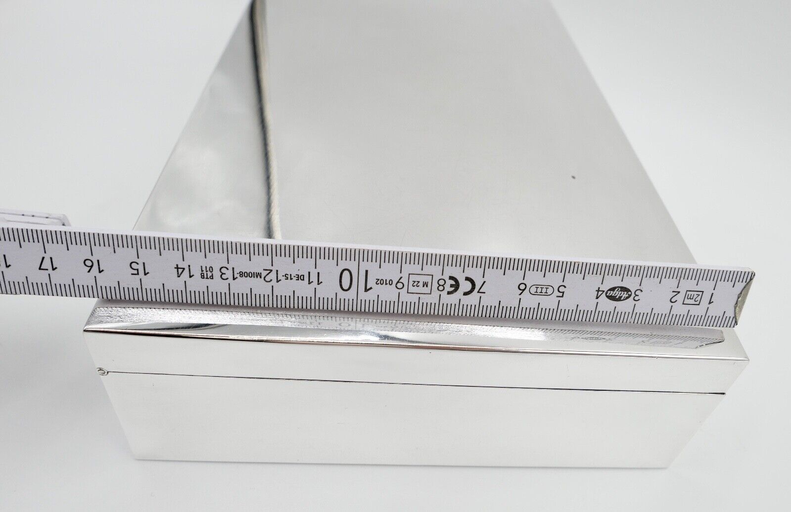 Zigarren Box Dose Kiste 835 S.F. Silber " C&A DINKELACKER " von Weihnachten 1950 - Antikhandel-Stuttgart