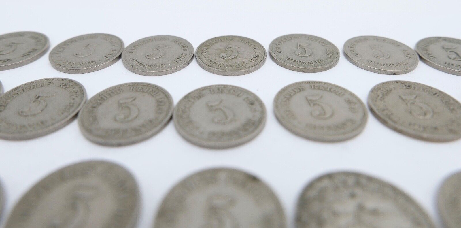 46x 5 Pfennig 1906 - 1914 A D F G großer Adler Jäger J.12 ss - stg - Antikhandel-Stuttgart