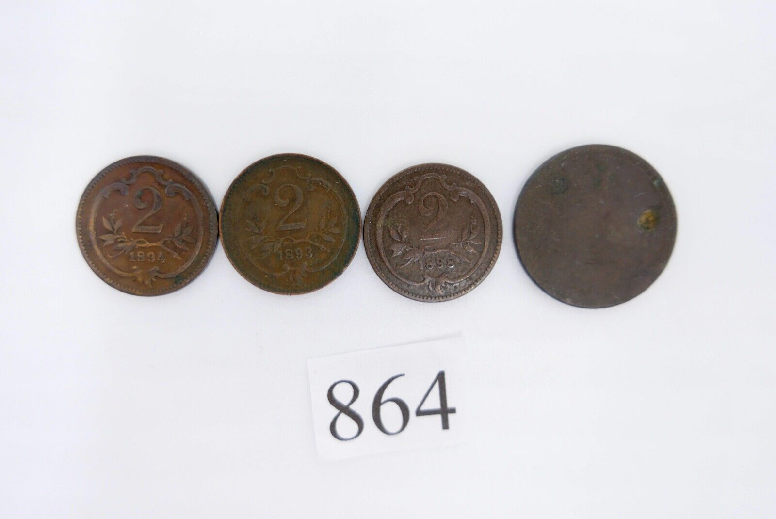 3x Heller 1894 / 1898 1x Österreich Scheidemünze Krone - Antikhandel-Stuttgart