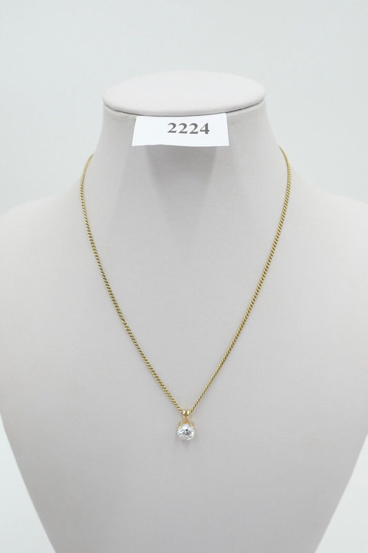 DQCZ Anhänger mit Zirkonia 585 / 14K Gold Gelbgold - Antikhandel-Stuttgart