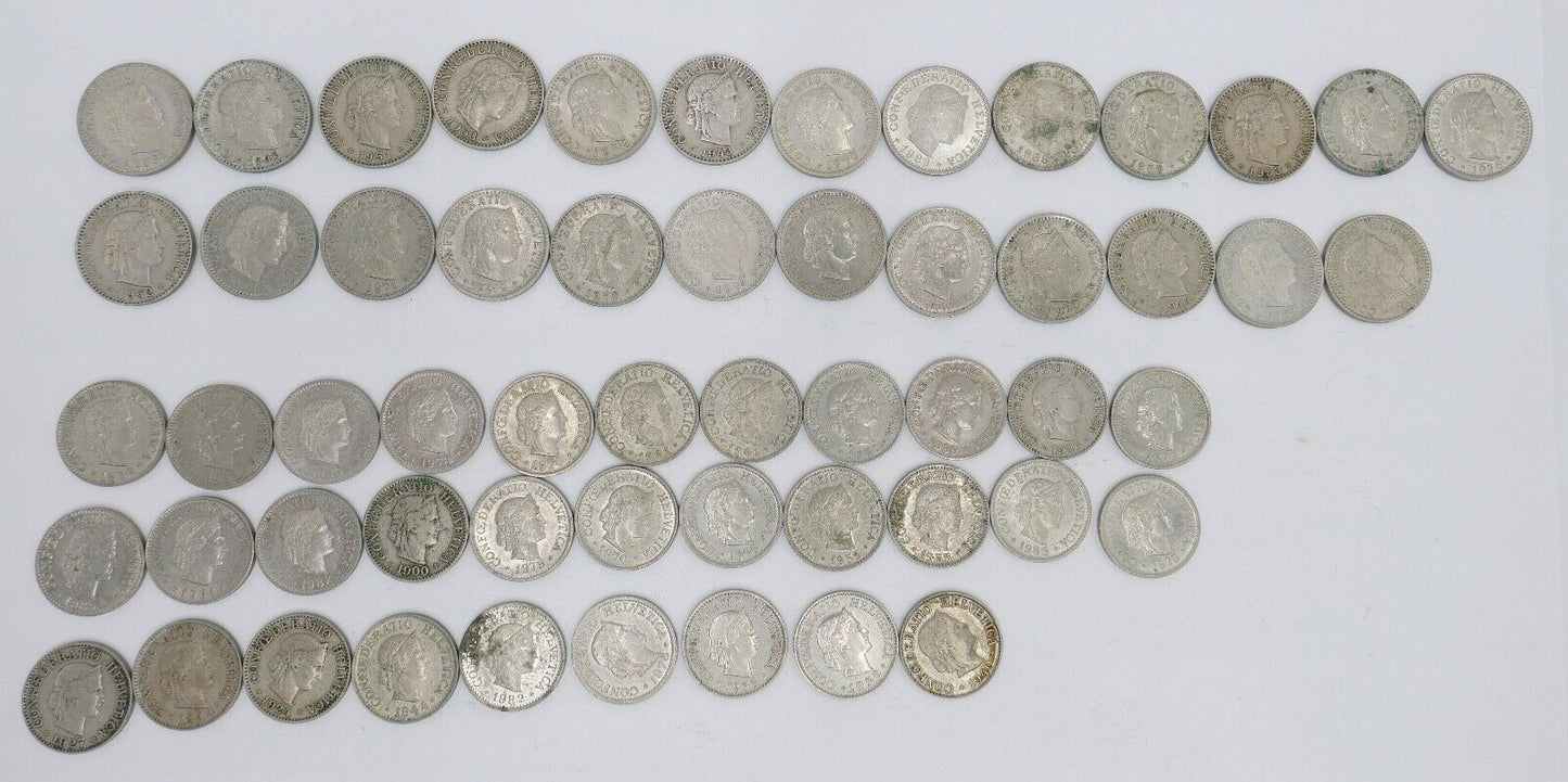 Posten LOT 1/2 Franken 1 2 5 10 20 Rappen teilweise Silber usw. - Antikhandel-Stuttgart