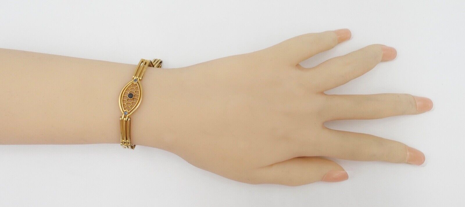 um 1900 Armband Tip Top Union AD Andreas Daub Glasstein 8,5 gr hart vergoldet - Antikhandel-Stuttgart