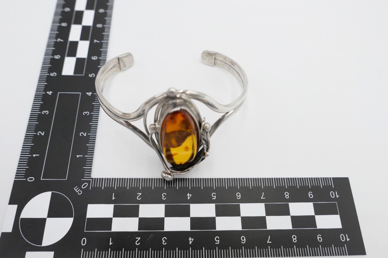 vintage Silber 925 Bernstein Armband floral Armreif Sterlingsilber - Antikhandel-Stuttgart